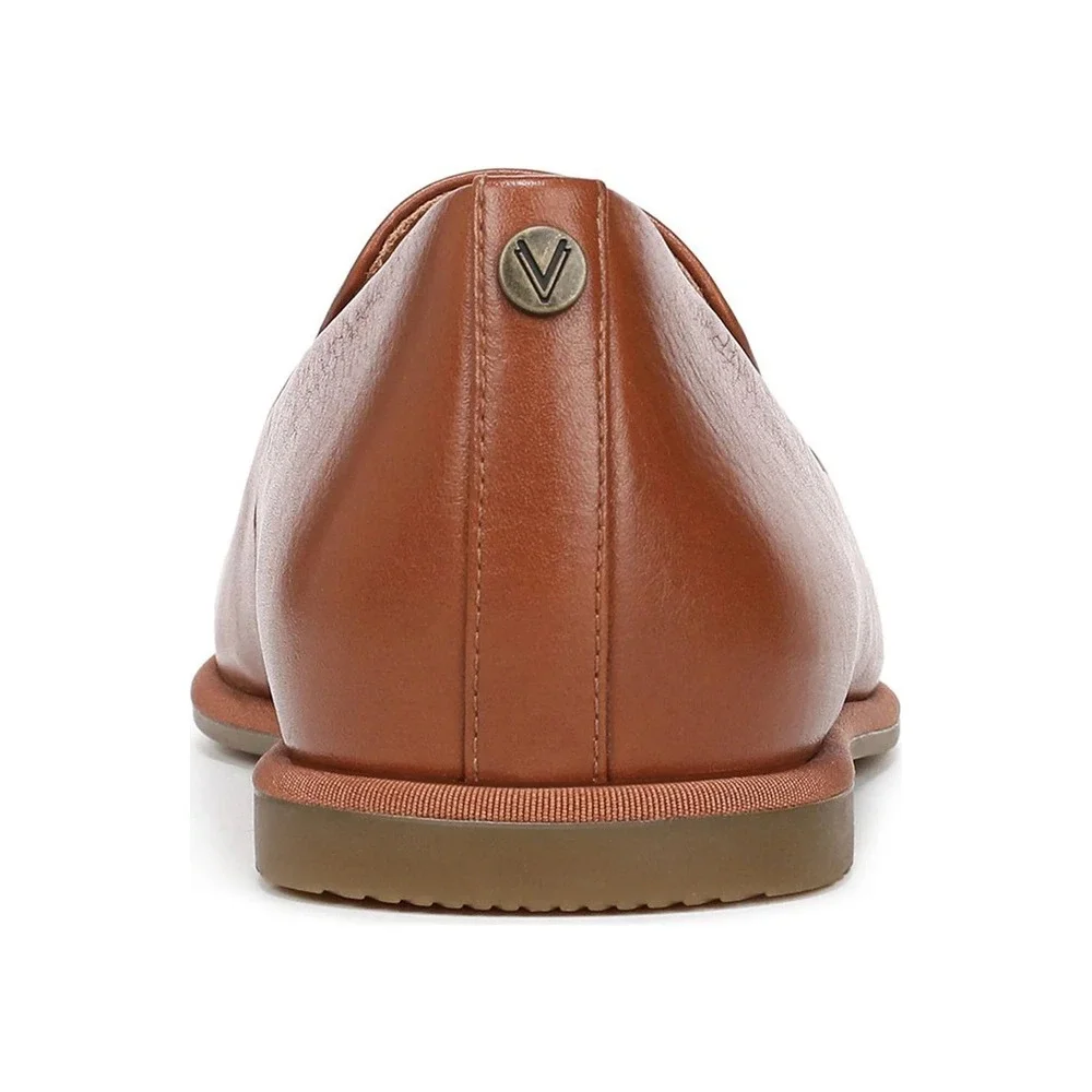 Vionic Willa Flat 2.0 Sz 9.5 Slip On Tan Leather Preppy Chic $140
